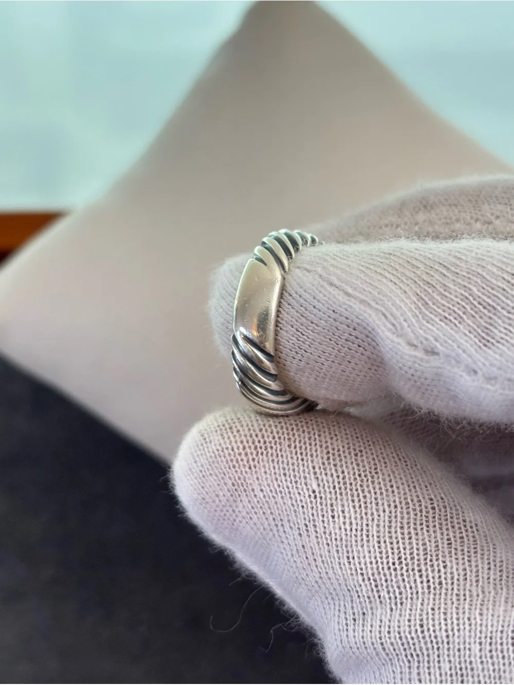 David Yurman 925 & 14k Gold Classic Cable Dome Ring 5.5